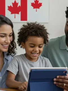 Family reading about Canada Learning Bond 2026 benefits for education
