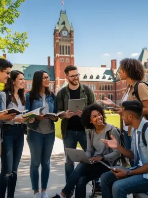 Diverse Canadian students on campus discussing Student Financial Aid 2026 changes.