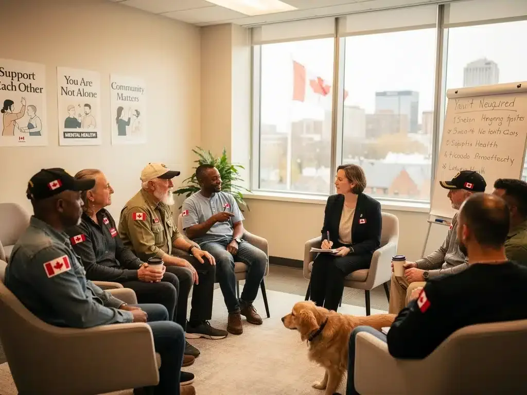 Canadian veterans engaging in community support program