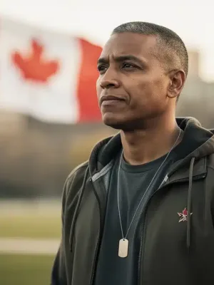 Canadian veteran contemplating, symbolizing comprehensive support programs
