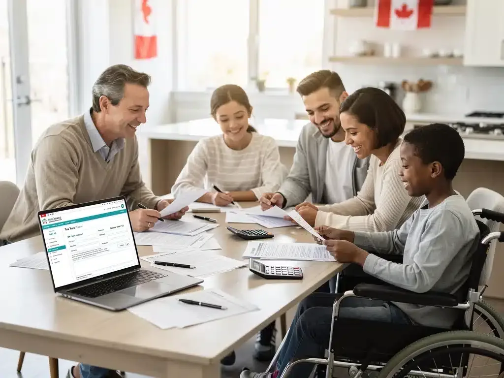 Canadian family reviewing Disability Tax Credit 2026 documents