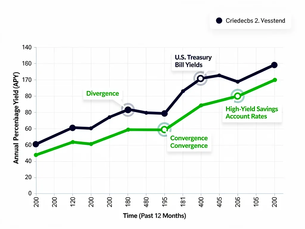 Historical yield comparison chart for Treasury Bills and High-Yield Savings.