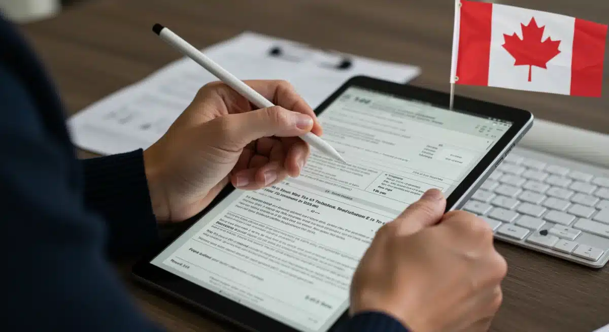 Canadian reviewing tax documents related to the 2026 Canada Training Credit for educational funding.