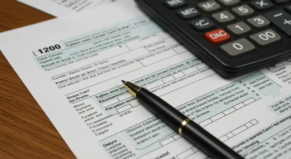 Filling out Canadian T2202 tax form for education expenses.